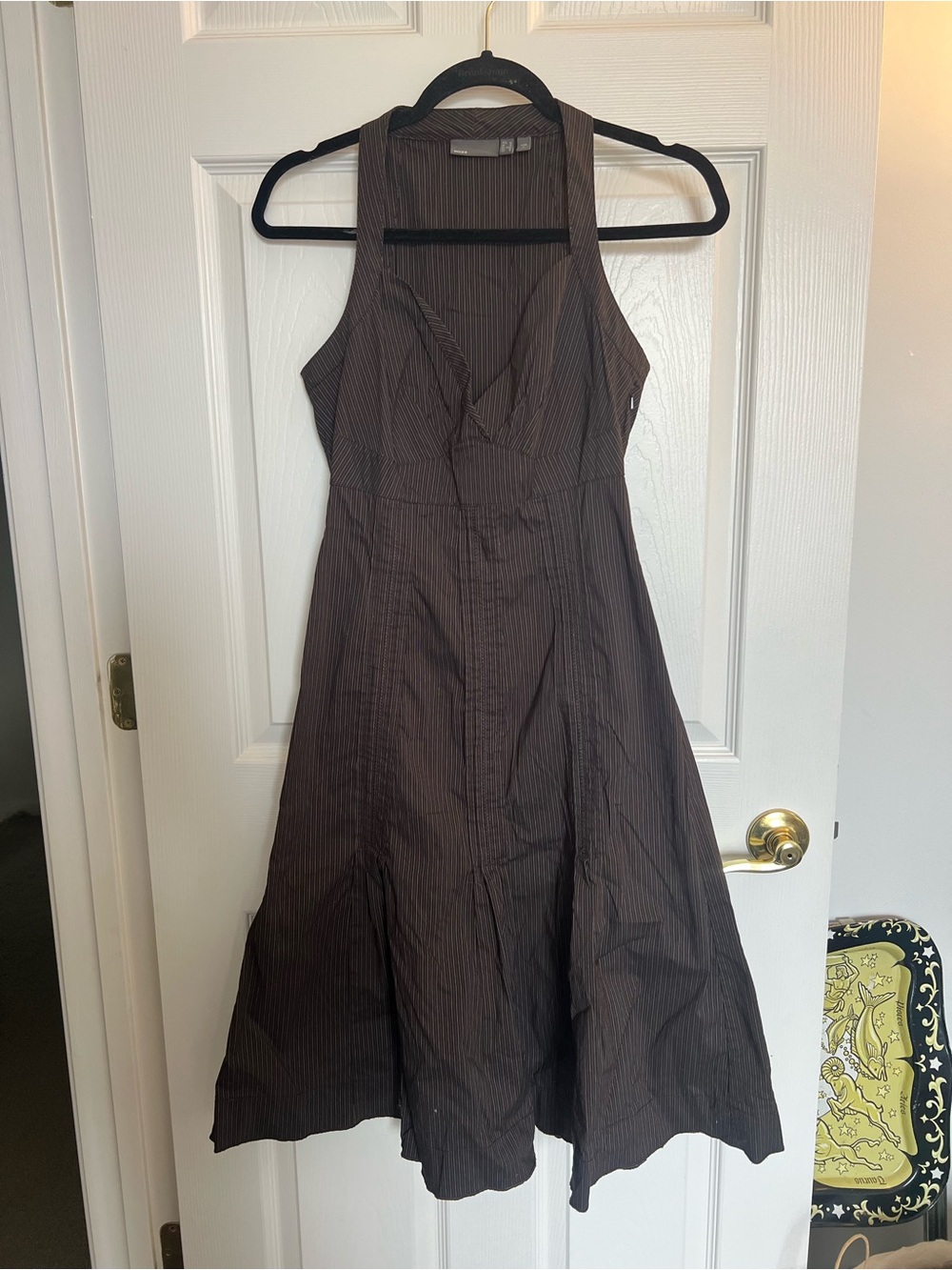 Vintage Y2K Mexx Brown Pinstripe Dress